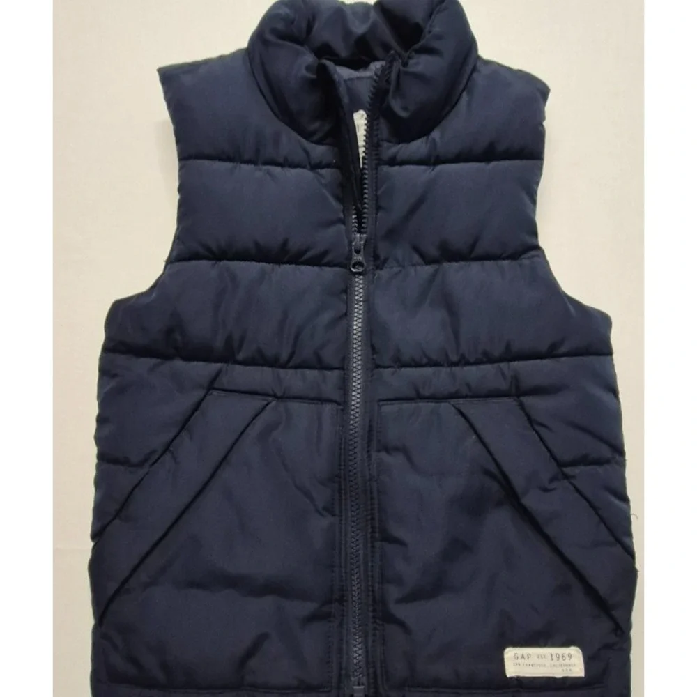 Gap Kids unisex navy blue full zip‎ puffer jacket sz XS outdoors